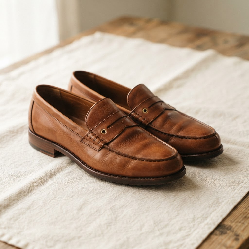 Mocassins, Cuir cognac, échantillon